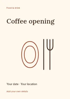 Spring Coffee Opening flyer template · Fine-line cover