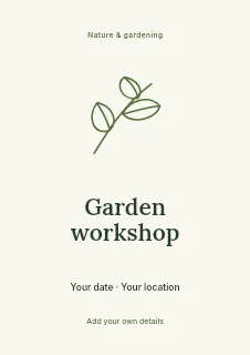 Spring Garden Workshop flyer template · Illustrated folio
