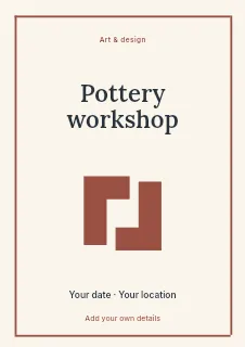 Spring Pottery Workshop flyer template · Framed editorial