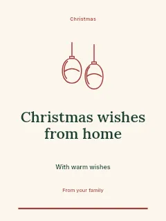 Christmas wishes from home greeting card template · Botanical invitation