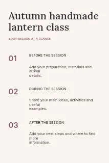Autumn handmade lantern class infographic template · Structured infographics