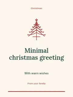 Minimal Christmas greeting invitation template · Botanical invitation
