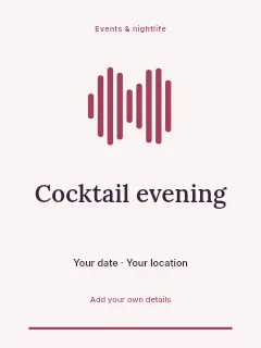 Summer Cocktail Evening invitation template · Botanical invitation