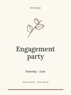 Weekend Engagement Party invitation template · Botanical invitation