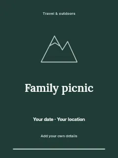 Weekend Family Picnic invitation template · Botanical invitation