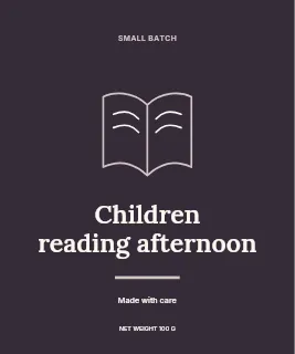 Children reading afternoon label template · Artisan label