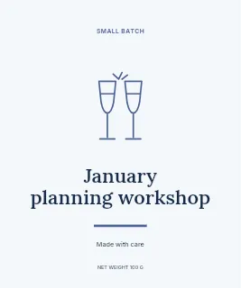 January planning workshop label template · Artisan label