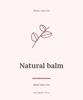 Natural Balm label template · Artisan label