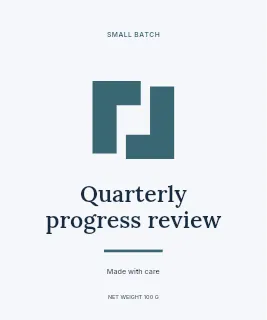 Quarterly progress review label template · Artisan label