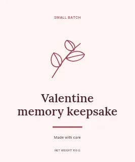Valentine memory keepsake label template · Artisan label