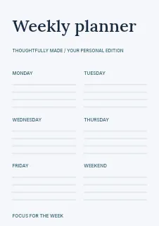 Project planning workshop planner template · Structured planners