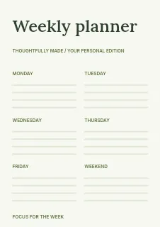 Personal Goals planner template · Structured planners