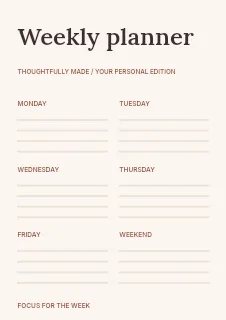 Botanical craft collection planner template · Structured planners