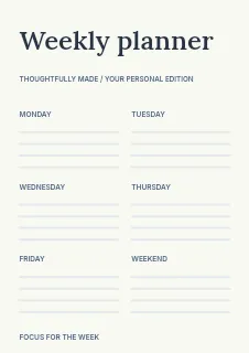 The reading plan planner template · Structured planners