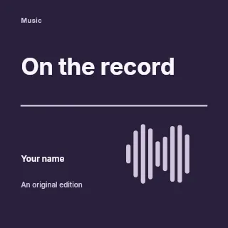 On the Record podcast cover template · Typography & ornament