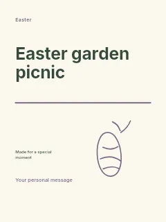 Easter garden picnic poster template · Typography & ornament