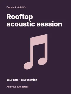 Rooftop acoustic session poster template · Fine-line cover