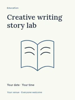 Creative writing story lab poster template · Fine-line cover