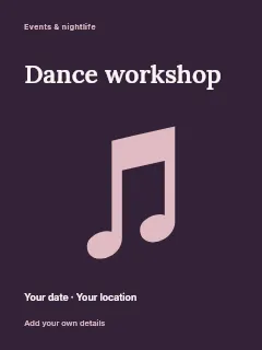 Weekend Dance Workshop poster template · Fine-line cover