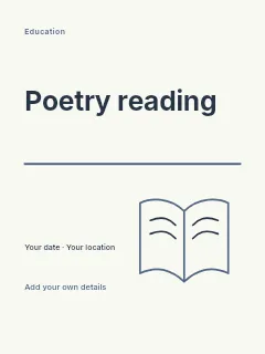 Weekend Poetry Reading poster template · Typography & ornament