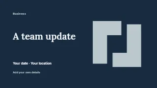 A Team Update presentation cover template · Horizontal photo dialogue