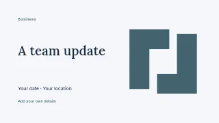 A Team Update presentation cover template · Horizontal photo dialogue
