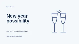 New Year possibility presentation cover template · Horizontal photo dialogue