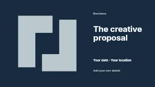 The Creative Proposal presentation cover template · Horizontal photo dialogue