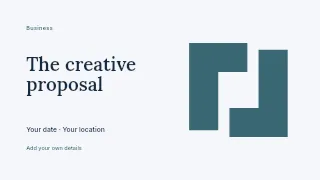 The Creative Proposal presentation cover template · Horizontal photo dialogue