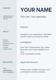 Design resume template · Structured resumes