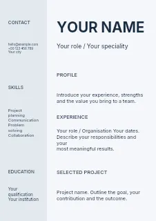 Design resume template · Structured resumes