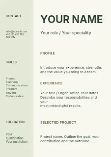 Spring garden workshop resume template · Structured resumes