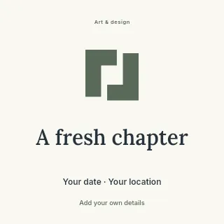 A Fresh Chapter social media post template · Illustrated folio