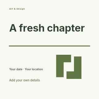 A Fresh Chapter social media post template · Typography & ornament