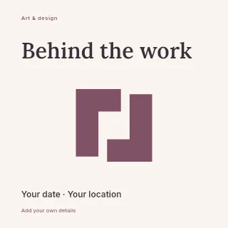 Behind the Work social media post template · Fine-line cover