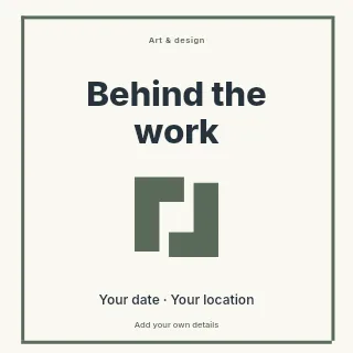 Behind the Work social media post template · Framed editorial