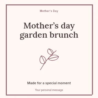 Mother’s Day garden brunch social media post template · Framed editorial