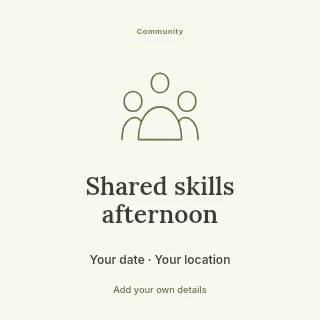 Shared skills afternoon social media post template · Illustrated folio