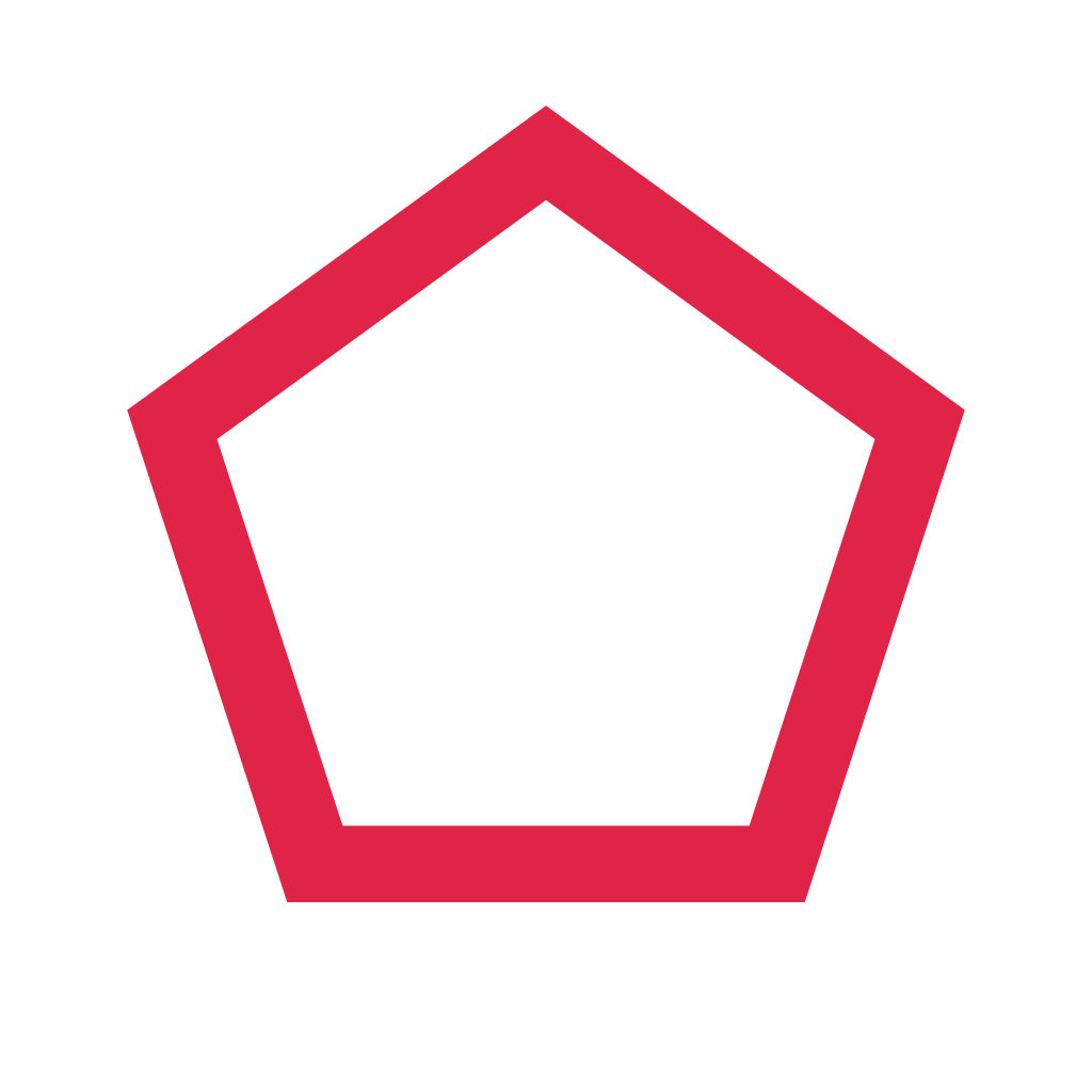 A 5 sided geometric frame uses a broad open border.