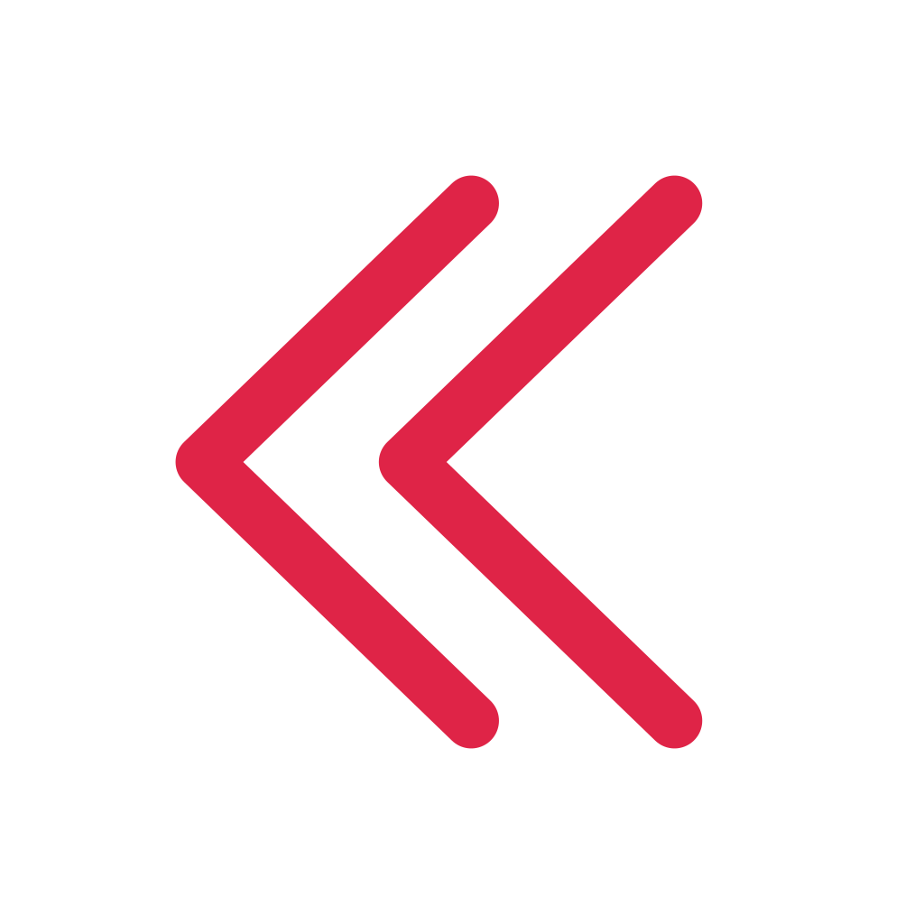 A chevron arrow points left with open space around its edges.