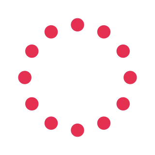 Twelve red dots are arranged in a circular ring.