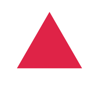 A mathematically regular 3-sided polygon with equally spaced vertices.