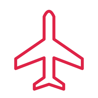 A symmetrical airplane silhouette is drawn as an open outline viewed from above.