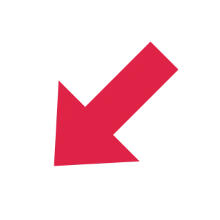 A block arrow points down left with open space around its edges.