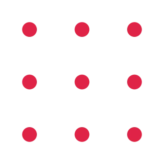 A 3 by 3 arrangement of dot grid marks leaves transparent space between the motifs.
