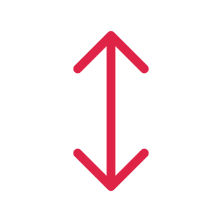 A double arrow points down with open space around its edges.