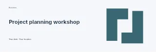 Project planning workshop banner template · Horizontal photo dialogue