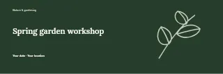 Spring garden workshop banner template · Horizontal photo dialogue