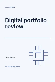 Digital portfolio review book cover template · Typography & ornament