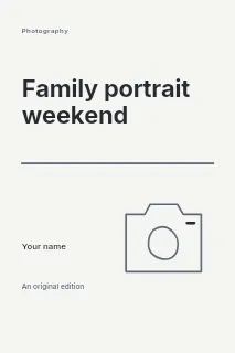 Family portrait weekend book cover template · Typography & ornament